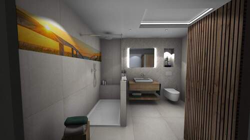Bad_Whg 3_begehbare Dusche - Etagenwohnung mit 96,80 m² in Breuberg / Sandbach zur Miete