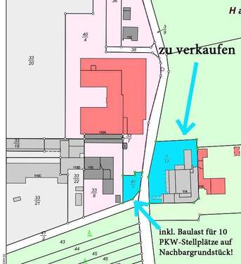 Lageplan Grundstück und Baulast - 