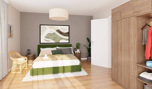 Schlafzimmer mit direktem Zugang zur zweiten Terrasse - 2 Zimmer Etagenwohnung zum Kaufen in Berlin