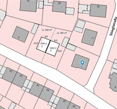 Muster Lageplan mit zwei DHH.jpg - 5 Zimmer Doppelhaushälfte in Mühldorf a.Inn