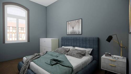 Schlafzimmer - Etagenwohnung mit 39,00 m&sup2; in Mühlhausen zur Miete