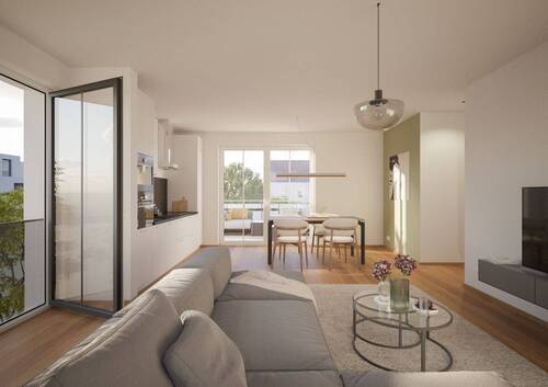 Bsp. Wohnzimmer - 4 Zimmer Terrassenwohnung zum Kaufen in Nürnberg