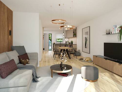 Wohnzimmer - 5 Zimmer Einfamilienhaus zum Kaufen in Gauting