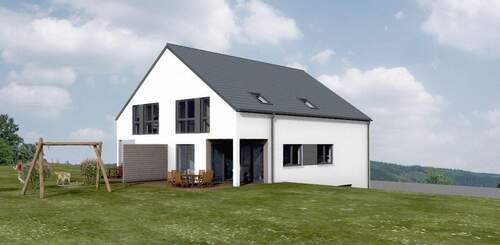 Rückansicht links - Mehrfamilienhaus, Wohnhaus mit 312,00 m&sup2; in Kinderbeuern zum Kaufen