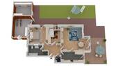 Übersicht - Echter Freiraum: Attraktive 3-Zimmer-Wohnung mit großer Terrasse und großem Gartenanteil