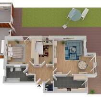 Echter Freiraum: Attraktive 3-Zimmer-Wohnung mit großer Terrasse und großem Gartenanteil - Nordhorn