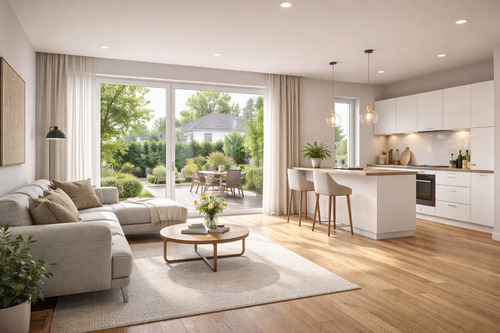 Wohnen - Sasel . Exklusives KfW55 Stadthaus mit Wärmepumpe in Bestlage