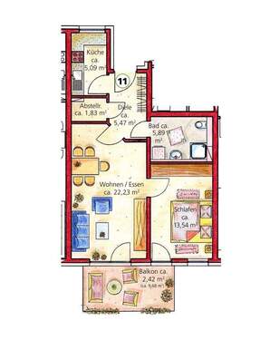 Wohnung 11 - 2 Zimmer Etagenwohnung in Bönnigheim