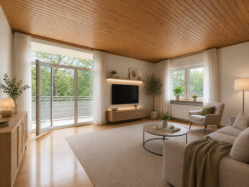 Wohnzimmer visualisiert - 3 Zimmer Etagenwohnung in Hannover / Waldhausen