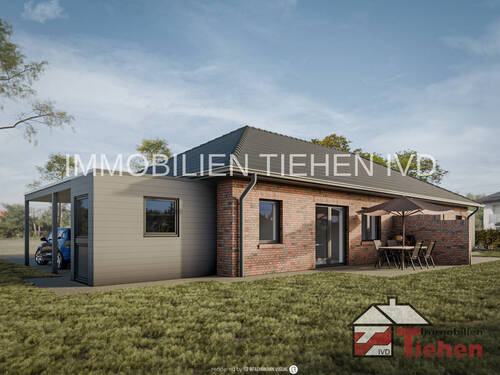 Rendering 02 - ECHT SMART! Neubaubungalow DHH rechts mit Carport - PROVISIONSFREI!