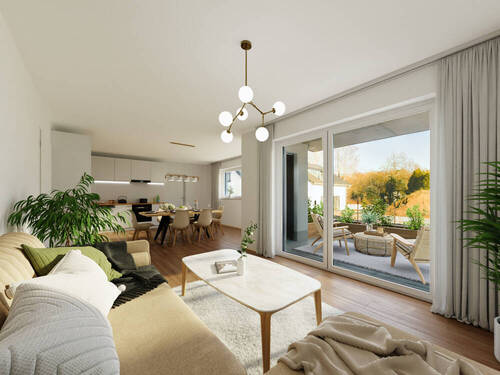 Einrichtungsbeispiel für WE 2.6 - Großzügig & barrierefrei - Ihr komfortabler Rückzugsort mit großen Balkon und Tiefgarage