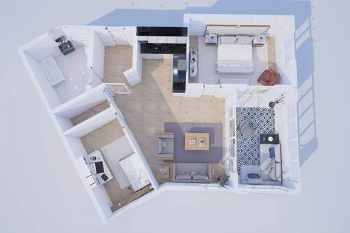 3D - Etagenwohnung mit 75,40 m&sup2; in Darmstadt zur Miete