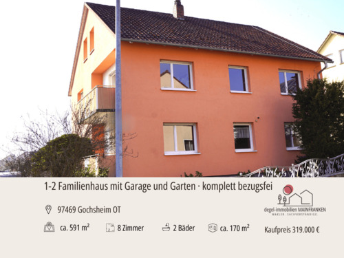 2 Wohnungen · 8 Zimmer · sofort frei - VIEL PLATZ FÜR IHRE PLÄNE – 1–2 Familienhaus mit 2 Wohneinheiten, Garten & Ausbaupotenzial