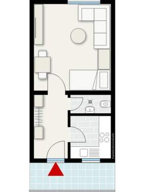 immoGrafik_249400331001-12003-022 - Plan 1_DIN_A4_INTERNET - Schöne 1- Zimmer Wohnung - 280,00 EUR Kaltmiete, ca.  26,20 m² Wohnfläche