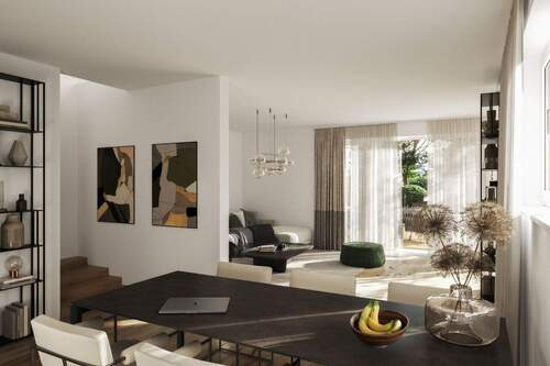 Innenvisualisierung_Wohnbereich - Doppelhaushälfte mit 158,40 m&sup2; in Schondorf zum Kaufen