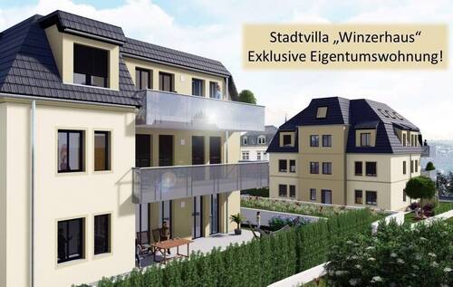 Winzerhaus von Hofseite - 3 Zimmer Terrassenwohnung in Radebeul