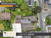 Drohnenansicht - Projektgrundstück in Pulheim-Dansweiler - Wohnen im Grünen, Köln ganz nah