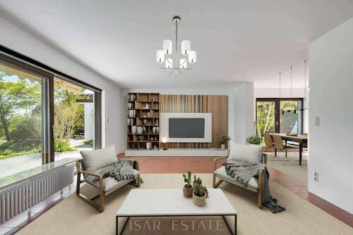 Digitale Wohnidee: Wohnzimmer - Sehr gepflegte Doppelhaushälfte mit großem Garten und bequem erweiterbarer Wohnfläche in Hohenbrunn