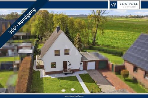Drohnenaufnahme von oben - Perle in Sackgassenlage mit Weidenblick