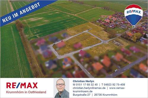 Titelbild Loquard - Ein Platz zum Leben - Baugrundstück in Loquard, Krummhörn mit Deichblick