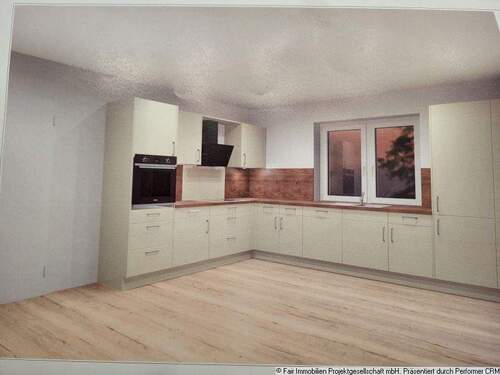 Küchenansicht 1 - ** Neuwertige Dachgeschosswohnung mit Gartenanteil **