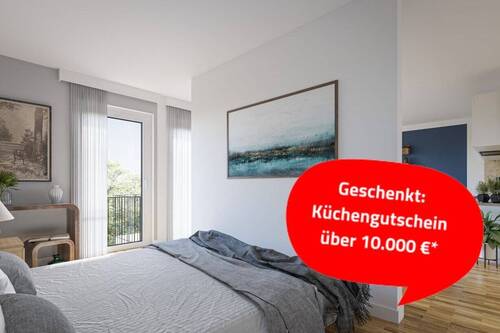 Interieur Schlafbereich - Schlüsselfertige 3-Zimmer-Neubauwohnung mit großzügigen Balkon & eigenem Garten