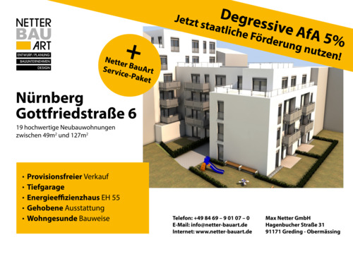 Gottfriedstrasse-Degressive-Afa - 2 Zimmer Etagenwohnung in Nürnberg