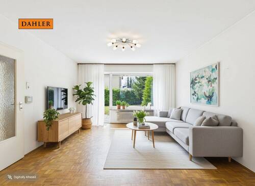 Wohnzimmer gestagt - 4 Zimmer Doppelhaushälfte zum Kaufen in Augsburg