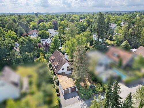 Drohnenansicht - 5 Zimmer Doppelhaushälfte zum Kaufen in Gräfelfing