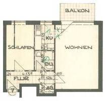 1,5 Zi. Mietwohnung in Tostedt - 499,00 EUR Kaltmiete, ca.  43,30 m² Wohnfläche in Tostedt (PLZ: 21255)