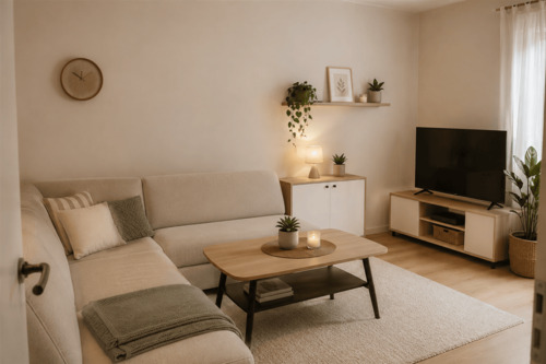 Wohnzimmer EG virtually staged - 9 Zimmer Mehrfamilienhaus, Wohnhaus in Heidelberg