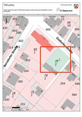 Flurkarte - Grundstück in Köln zum Kaufen