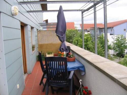 auf dem Balkon - Etagenwohnung mit 54,40 m&sup2; in Trebbin zur Miete