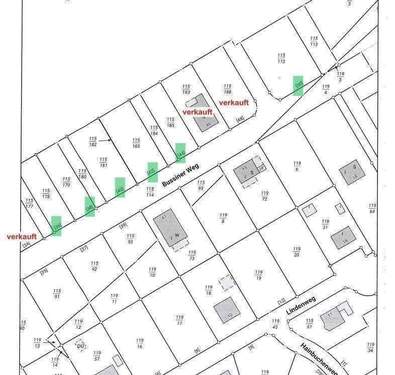 freie Grundstücke grün markiert - 