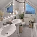 Badezimmer mit 2 Waschbecken - Etagenwohnung mit 105,00 m&sup2; in Sinzheim zum Kaufen