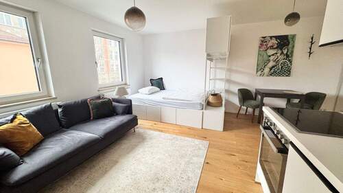 Wohn-Schlafraum.jpg - Johannis ! Moderne, helle, voll möblierte 1-ZW mit 28 m², Einbauküche,1.OG mit Aufzug