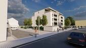 Straßenansicht Eingansbereich - Saarlouis Astrapark! Wir bauen wieder für Sie! Erdgeschoß! 3- Zimmer mit Loggia! KfW 40! Top Ausstattung!