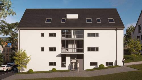 3D_Haus_B_Eingang - 4 Zimmer Etagenwohnung zum Kaufen in Holzgerlingen