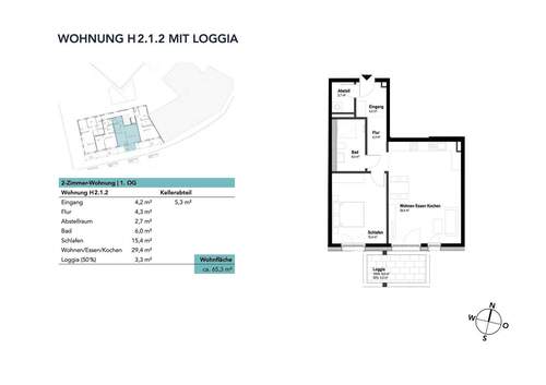 Wohnung H2.1.2 mit Loggia - 