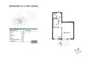 Grundriss - Wohnung H2.1.2 im Haus 2 mit Loggia - 