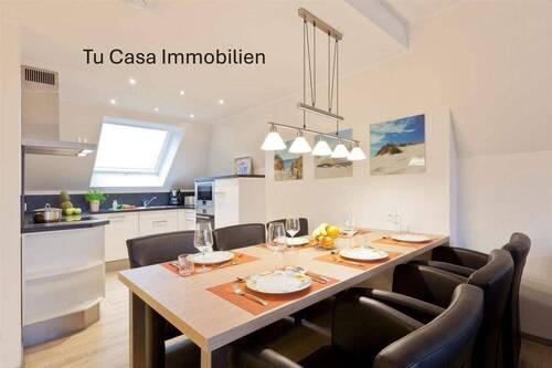 Küche mit Essbereich - Ferien deluxe - Ihre Freiheit mit Balkon - großzügig Urlauben auf Norderney