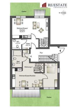 5-Zimmer Maisonette Gartenwohnung - 