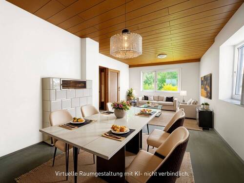 Wohnzimmer visualisiert - 4 Zimmer Reihenendhaus zum Kaufen in Ostfildern