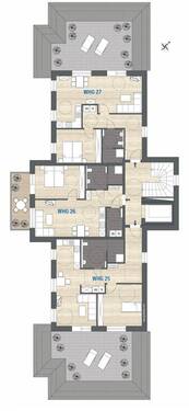 Haus II - Dachgeschoss - 2 Zimmer Etagenwohnung in Werlte