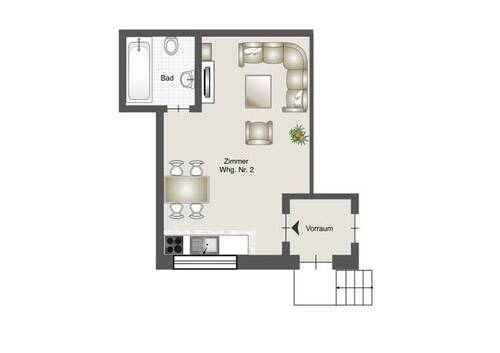 1-Zimmer-Wohnung Nr. 2 EG - 