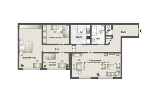 4-Zimmer-Wohnung Nr. 5 OG (mitte) - 