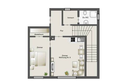 2-Zimmer-Wohnung Nr. 6 OG (rechts) - 