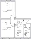 Grundriss 2-Zimmer-Wohnung im 2.OG - 
