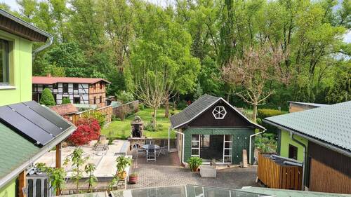Blick aus dem Wohnzimmer - 6 Zimmer Einfamilienhaus in Bad Sulza