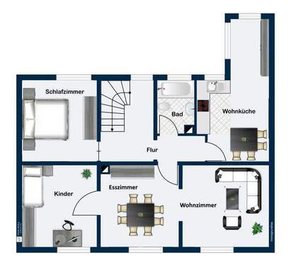 Obergeschoss Variante Zweifamilienhaus - 